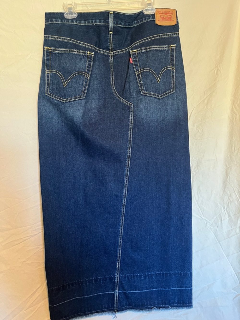 Denim Maxi Skirt in Dark Blue - Picture 5 of 8